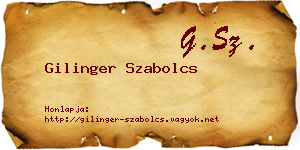 Gilinger Szabolcs névjegykártya